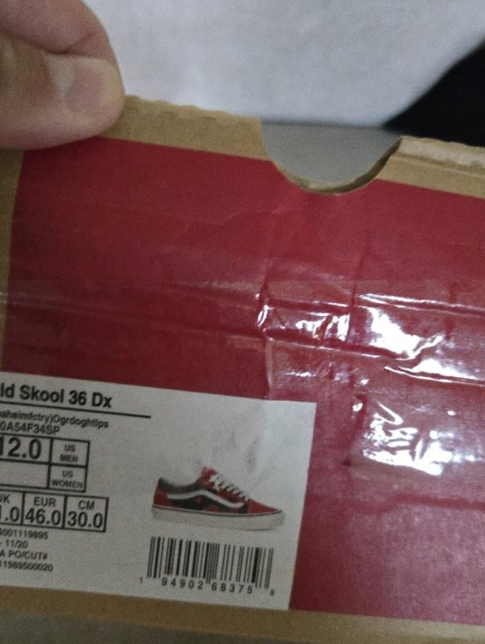 Vans Old Skool 36 DX Men Size 12 classic Red Black White kiss 072026 - Picture 8 of 8